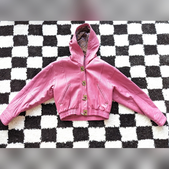 LUCIANO Jackets & Blazers - Soft Leather Purple Pink Hoodie Jacket